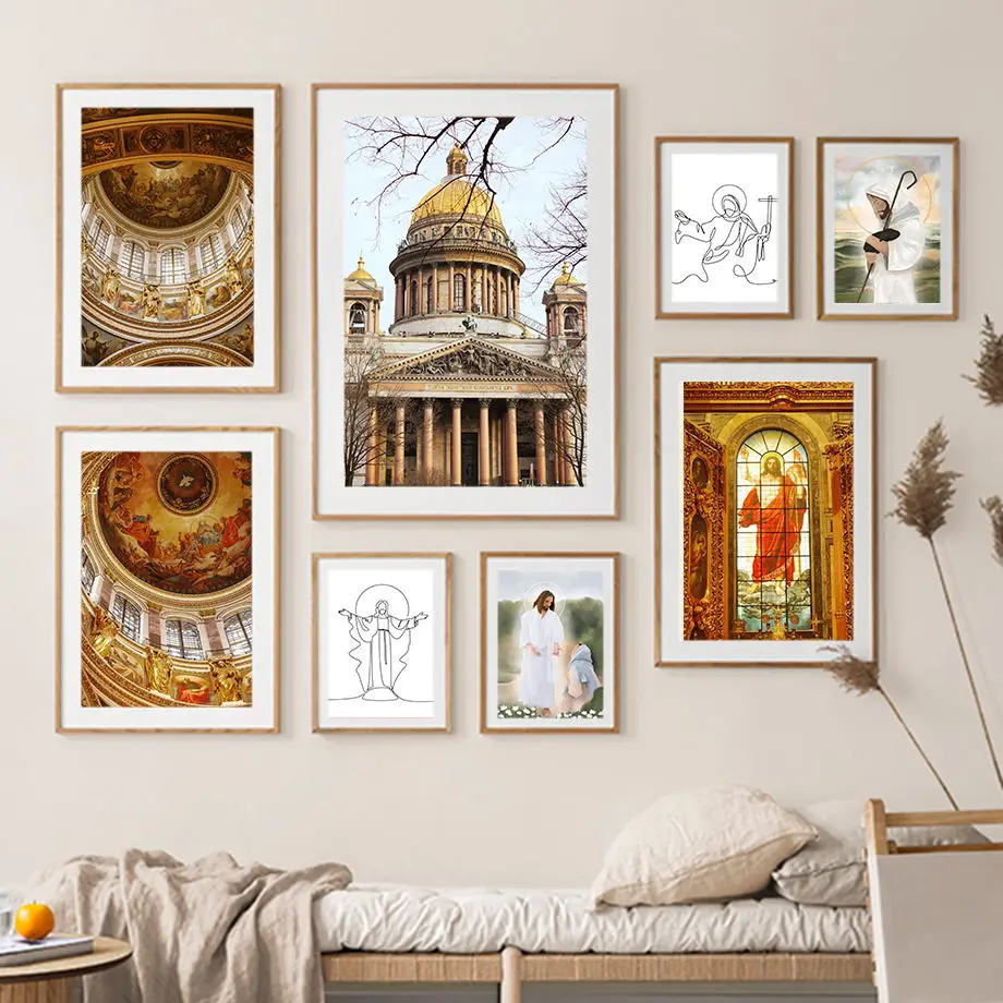 St. Isaac's Cathedral Statue Mural Yahweh Orthodox Wall Art Print Canvas Painting Nordic Posters Pictures For Living Room Decor