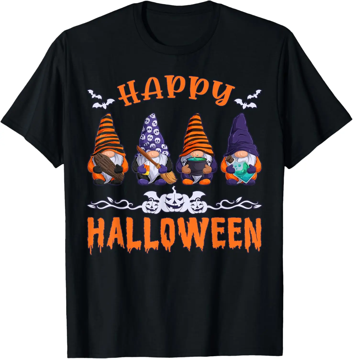 Gnomos de Halloween, camiseta feliz de Halloween