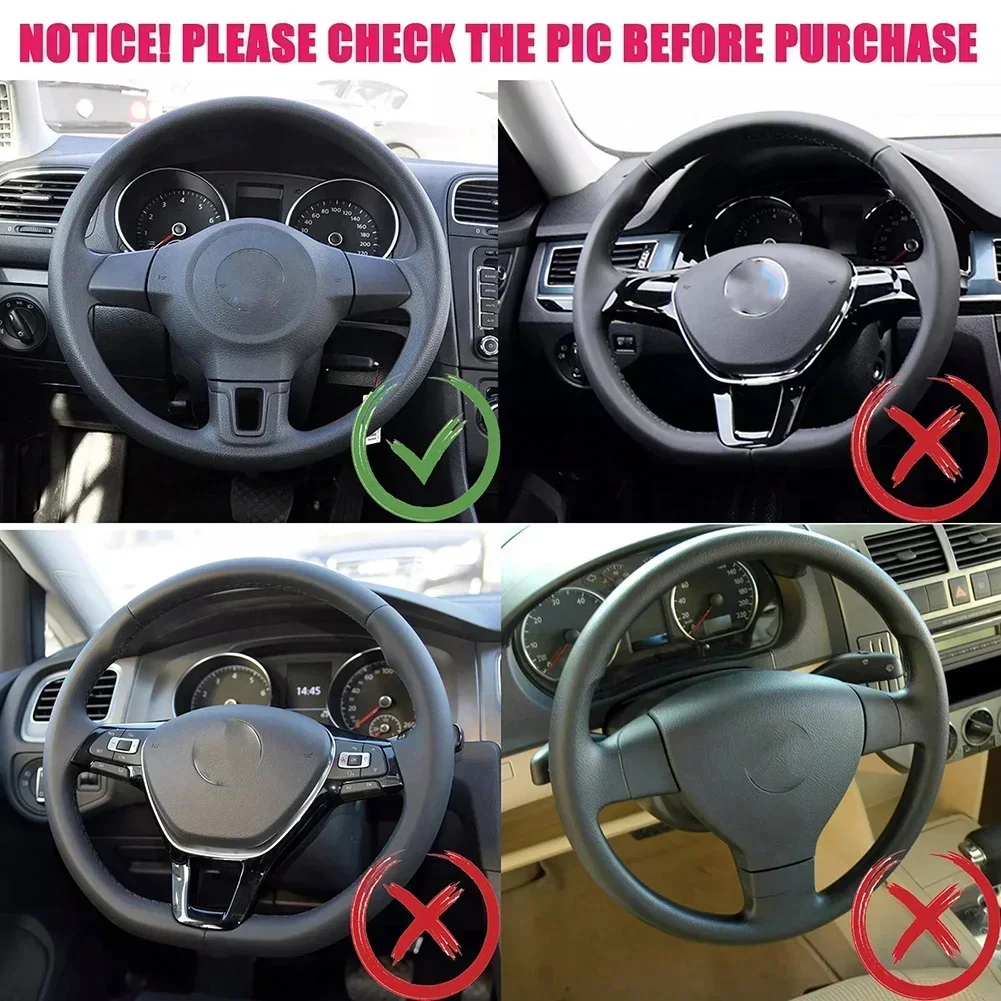 ABS Chrome Car Steering Wheel Sticker Cover Sequin Trim For Golf 6 MK6 MK5 Silver Car Accessories Tools view 3