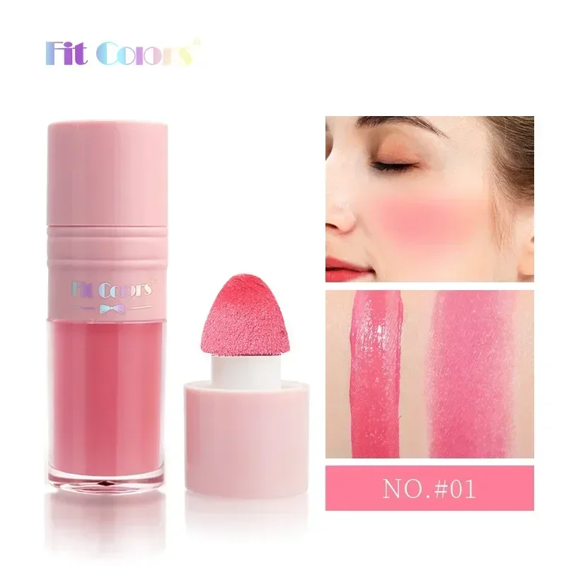 Liquid Blush Cheek Tint Sponge Tip Soft Smooth Face Contour Makeup Blusher Rouge Waterproof Long Lasting Cosmetic