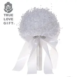 Bride Wedding Holding Flowers Foam Simulation Flower Rhinestone Bridesmaid Crystal Bridal Wedding Bouquet De Mariage
