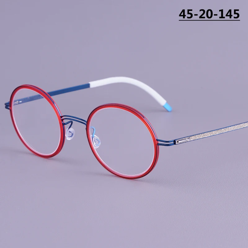 

Brand Design Round Glasses Frame Men Women Titanium Ultralight Eyeglasses Handmade Circle Shinny Acetate Ring Spectacles Eyewear