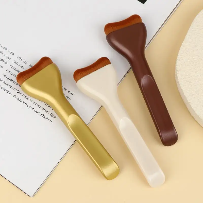 舌の形をしたメイクブラシ輪郭形成用タンニングリキッドファンデーションクリームブラッシュソフト毛多目的メイクツール日用