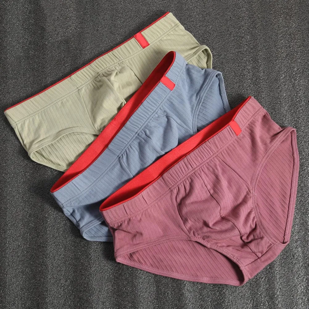 

Mens Sexy Underwear Cotton Comfortable Trunks Men's panties Briefs Solid Color Underpants Breathable underpants men Lingerie