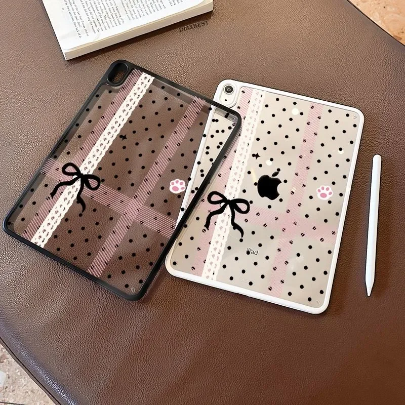 Korea Polka Dots Bow Y2K Girl Cover For iPad Pro 13 11th M5 M4 12.9 A16 10 8 7 9th 10th For Ipad Air 11 M2 M3 Mini Tablet Case