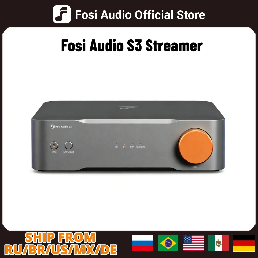 Fosi Audio S3 – lecteur de musique numérique Bluetooth 5.3, lecteur de musique numérique AKM4493SEQ, préampli DAC Hifi, prise en charge AirPlay, Qobuz Connect