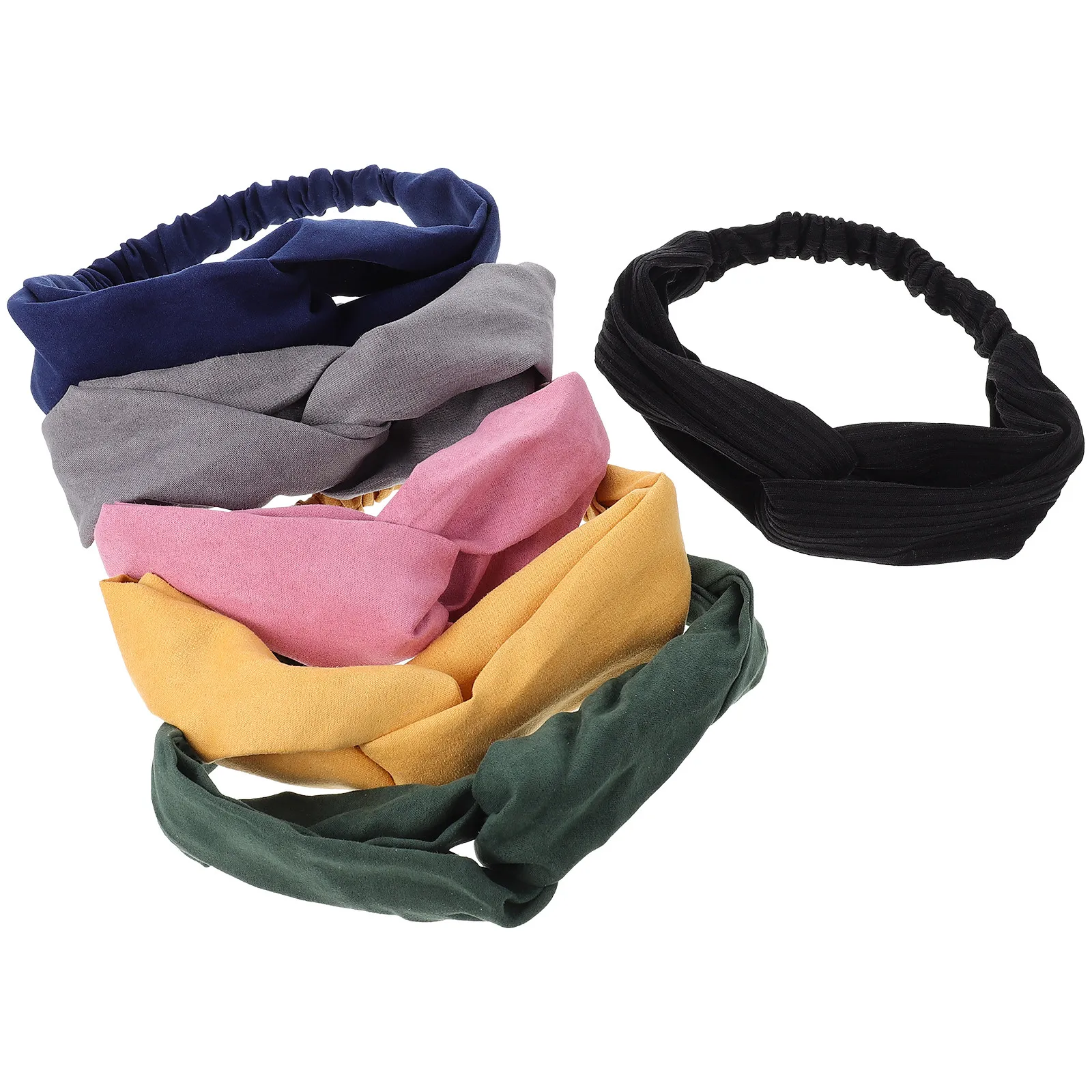 

6Pcs Fashion Headbands Women Elastic Supple Wide-Brimmed Hairband Cross Knot Stylish Lightweight Fitness Yoga Exercise Hair