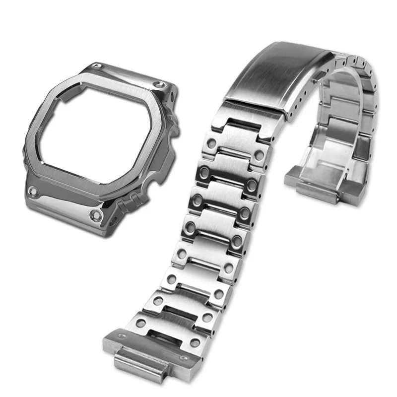 Stainless steel suit For Casio G-SHOCK metal Bezel case strap For DW5600 GW-M5610 GW-B5600 GWM5610 Modified cool style watchband