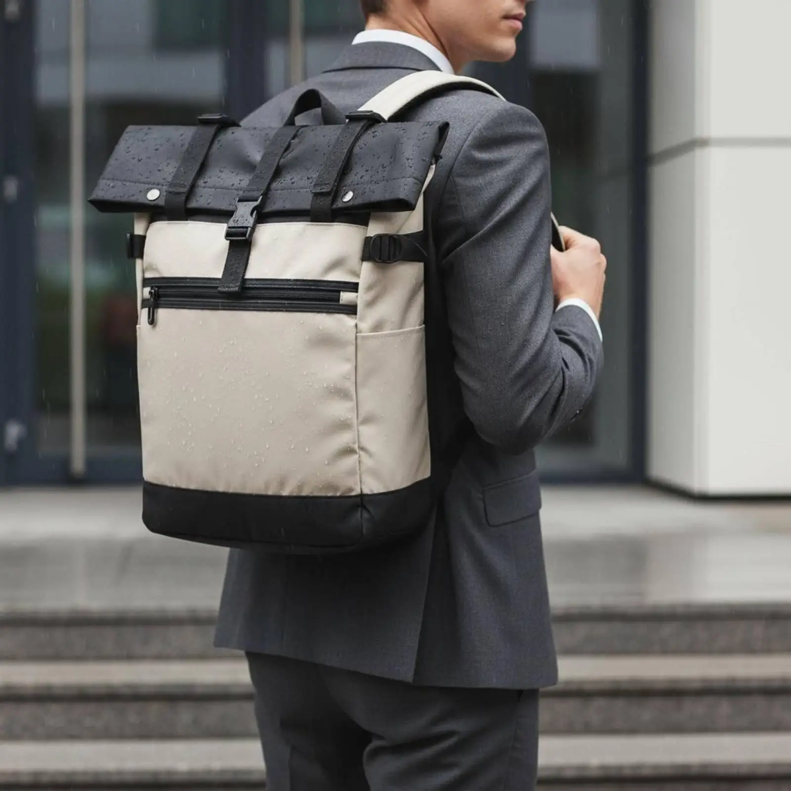 Everyday Carry Backpack for Men Women Business Laptop Bag 17 Inch Oxford Cloth Travel Pack with Front Pocket