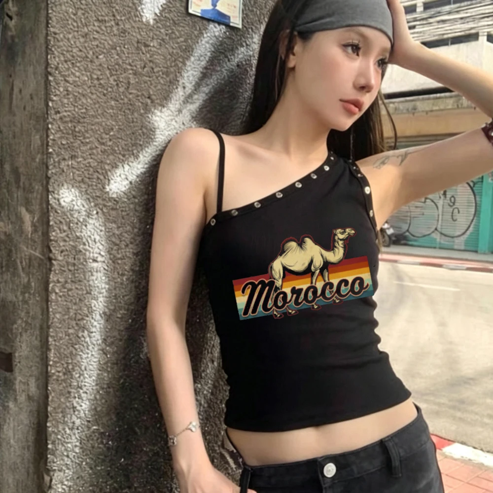 Morocco cropped top women clearance sales meme baddie emo summer tshirt harajuku cute jojifuku