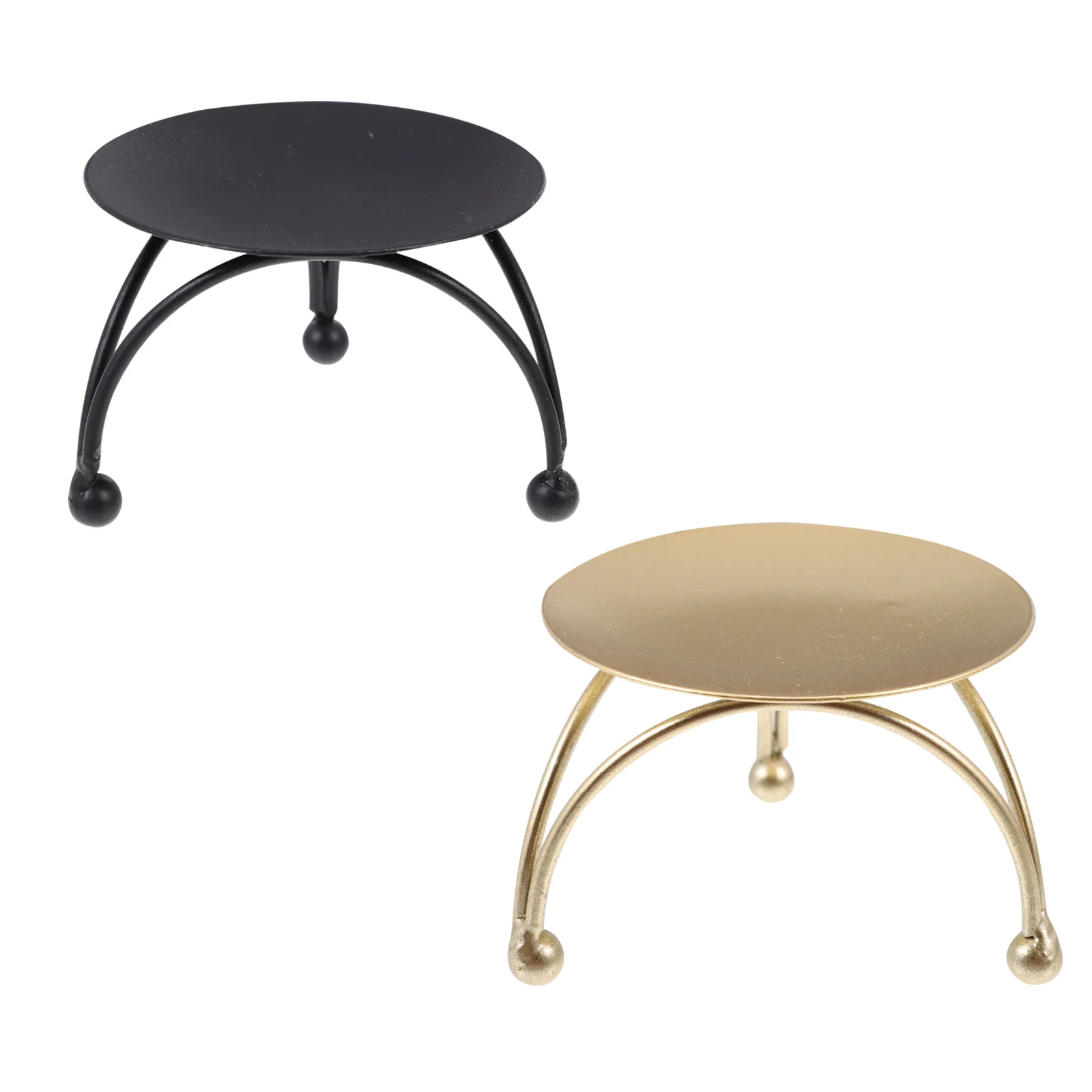 2 قطعة شمعدان سطح المكتب ديكور حامل دائري حديدي لطاولة الطعام شريط المنزل فندق حامل أنيق بسيط #3