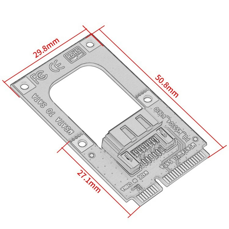 Cartão de conversão Solid State Interface, disco rígido, interface SSD, MSATA para SATA, 7Pin, SATA 3.0