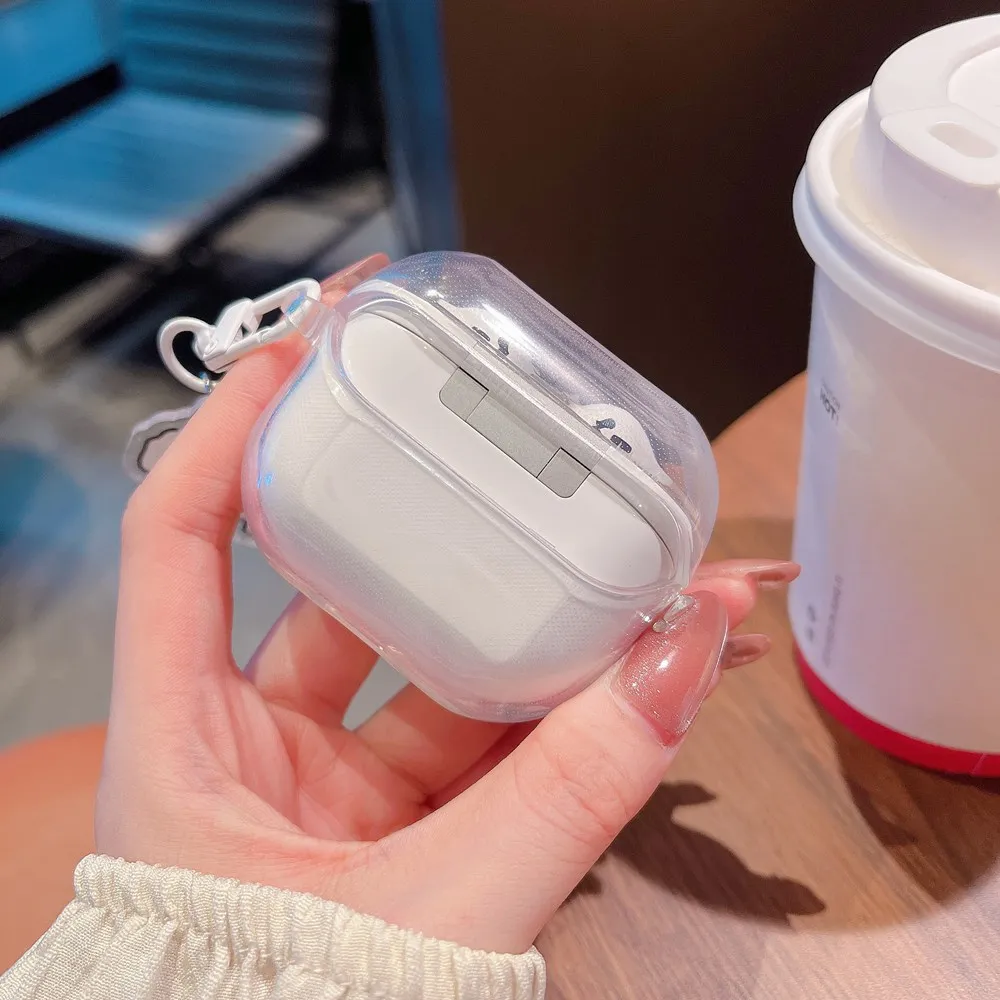 Cute Cartoon Cherry Bow Earphone Case For Samsung Galaxy Buds 3 / Buds 3 Pro Wireless Headset Clear Soft TPU Protective Cover