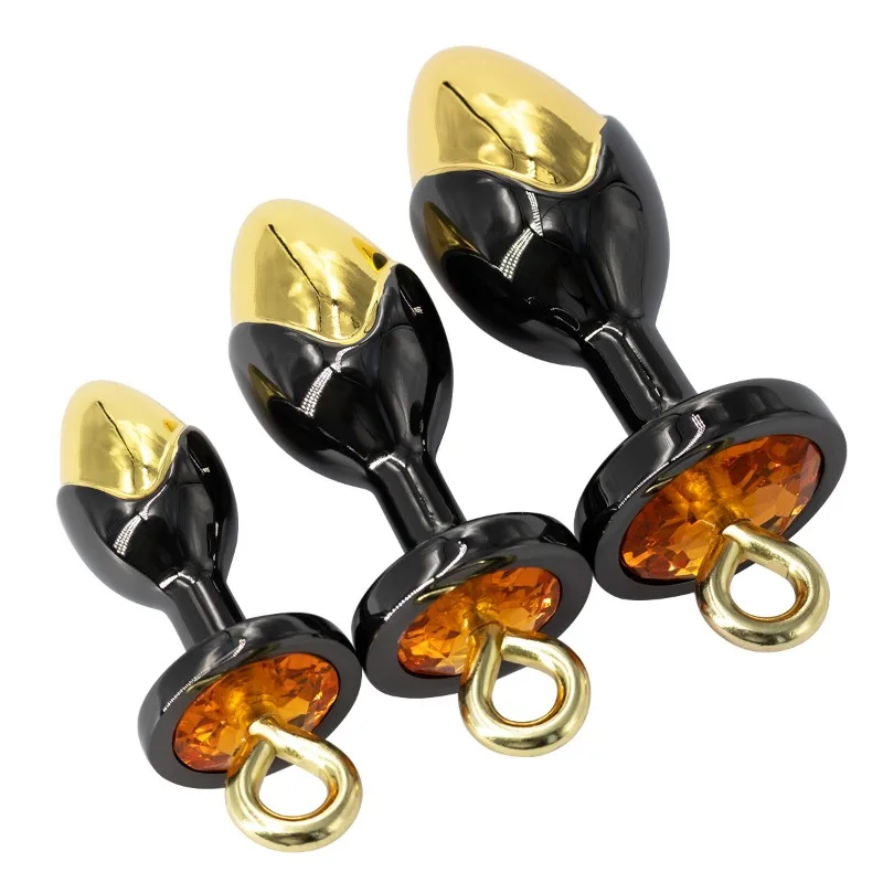 New Craft Two‑Tone Metal Personal Plug with Golden Pull Ring, Adult Intimate Toy