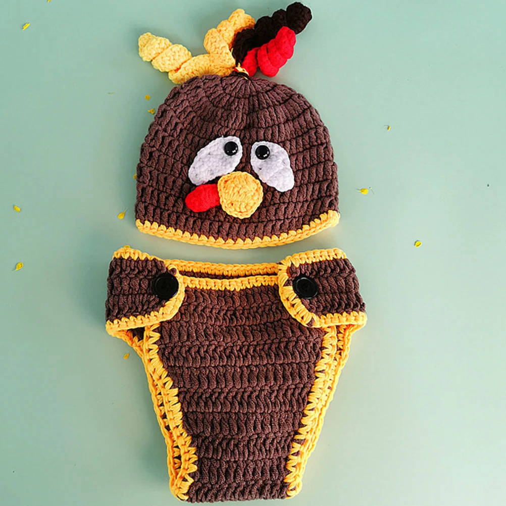 

1Set Baby Photo Props Newborn Turkey Costume Cotton Set Lovely Baby Clothes Birthday Party Photography Outfit Props