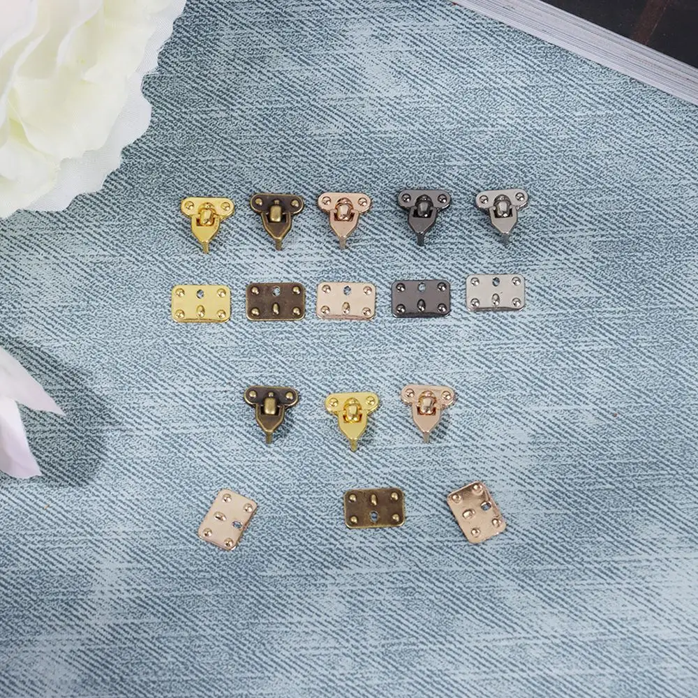 4Pcs Metal Suitcase Box DIY Manual Trunk Locks Mini Metal Crafts Case Corner Protector  Bags Parts