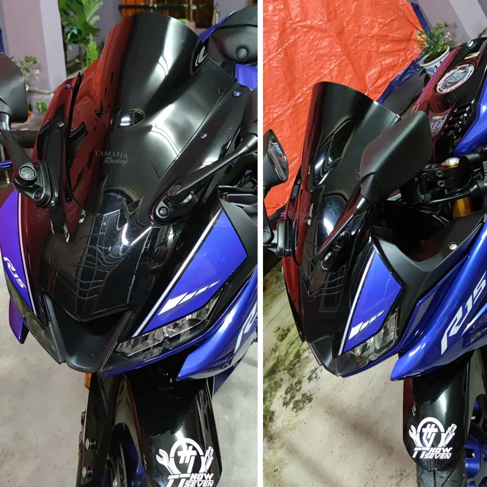 YZF R15 Windshield WindScreen Wind Deflectors for YAMAHA YZFR15 V3 2017 18 2019 2020 2021 YZF-R15 Accessories Moto Double Bubble