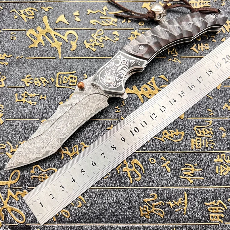 VG10Damascus Steel Hardness Sharp Outdoor Portable a High-End Collection Knife