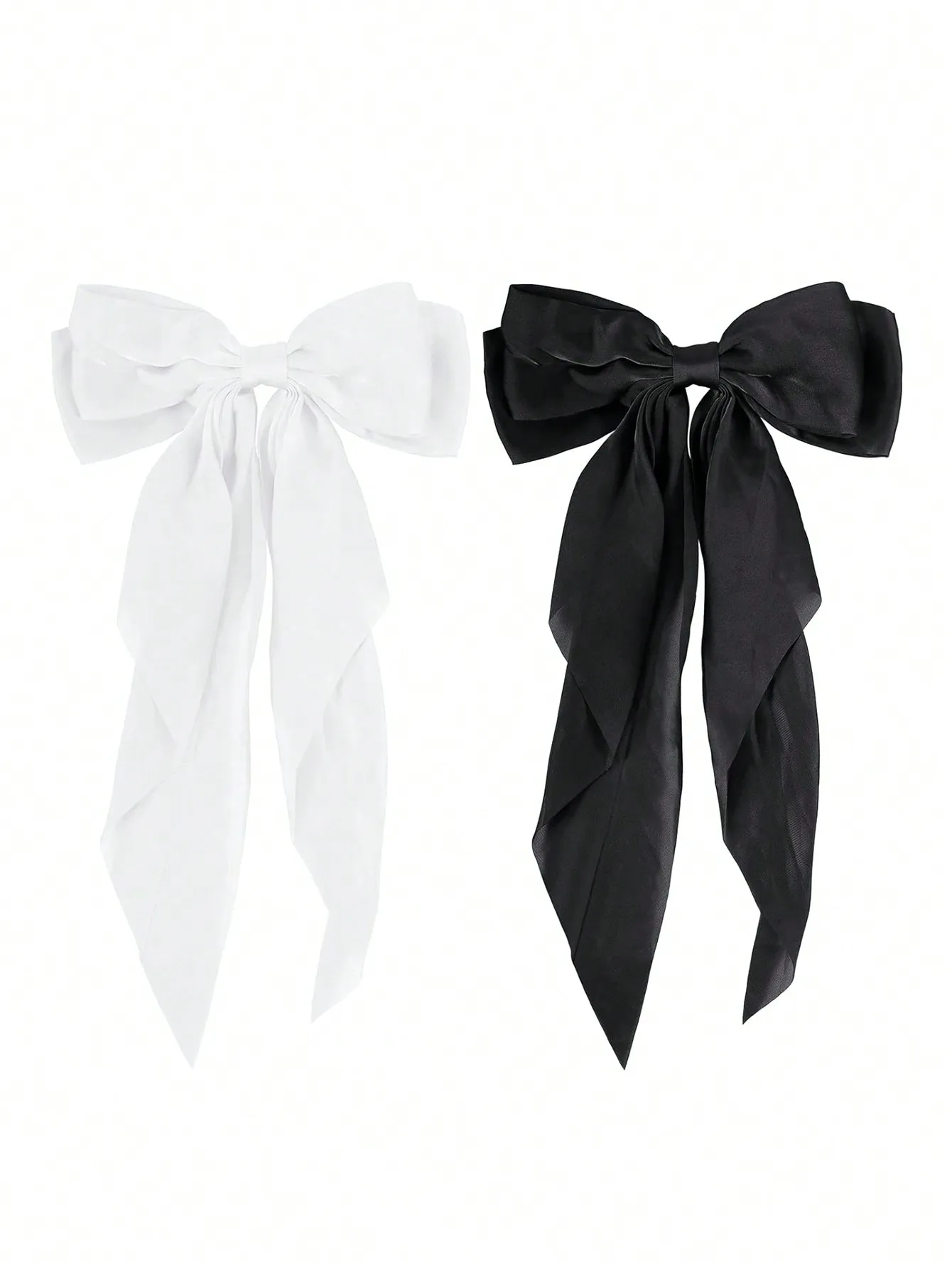 

2pcs Large Bow Hair Clips, Soft Long-Tailed Bow Hairpins, Vintage Metal Hair Clip Silk Headband, Elegant Hair Accessories, Great Gift For Girls