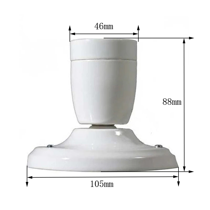 DIY Ceramic Light Socket Ceiling Heat Resistant And Anti-aging Porcelain Ceiling Light E27 Screw Bedside Light Wall Lamp Holder