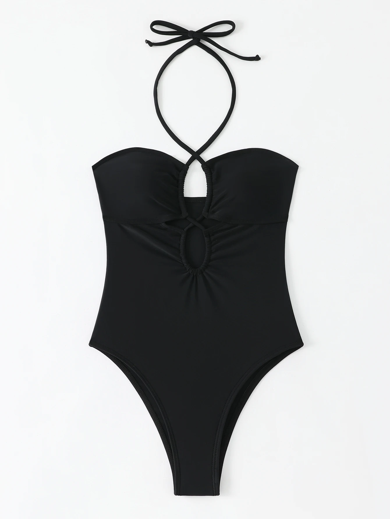 

Women's Plain Sexy Backless One-Piece Swimsuit, All-Seasons Swimwear, Perfect for Beach & Pool, Stylish Design