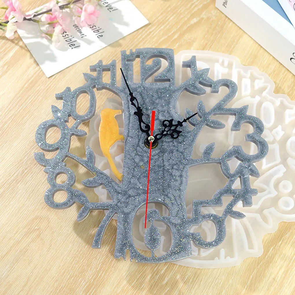 Clock Molds Wall Living Round Digital Number Flower Ornaments Self-Assembly Hanging Fashionable Office Decoration