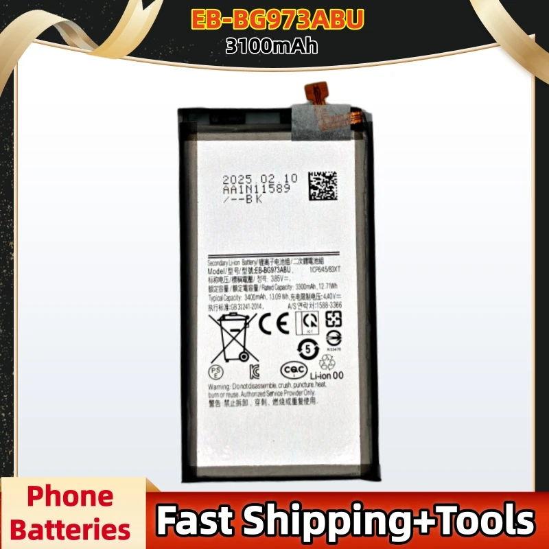 100%New High quality EB-BG973ABU Battery For Samsung Galaxy S10 SM‑G9730/G973F/G973U/G973W  Phone Batteries Fast Shipping+Tools