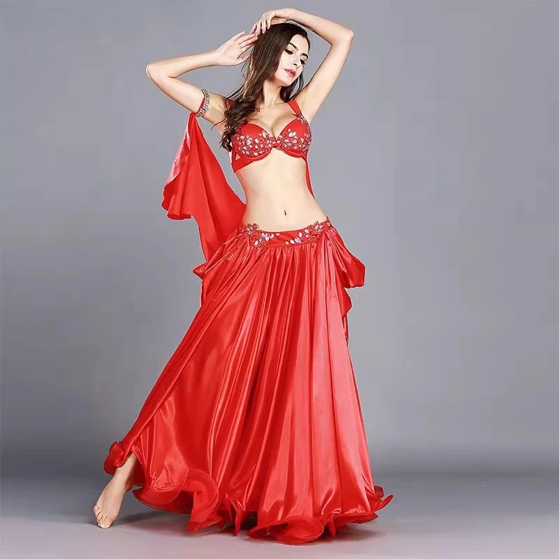 op maat gemaakte buikdans kostuum vrouwen lange rok set sexy prestaties kostuums high-end oosterse dans kostuum buikdanskleding