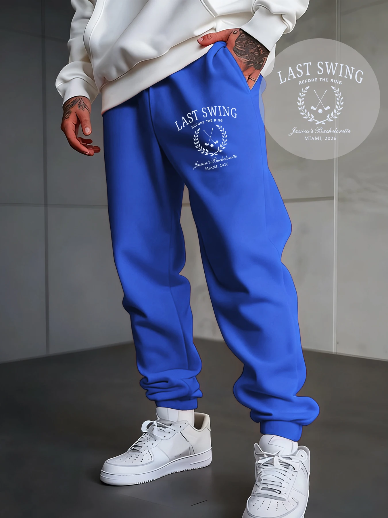 

Last Swing Miami 2026 Print Men Sweatpant Versatile Pocket Trousers Drawstring Pants Man Fleece Hip Hop Autumn Jogging Pant