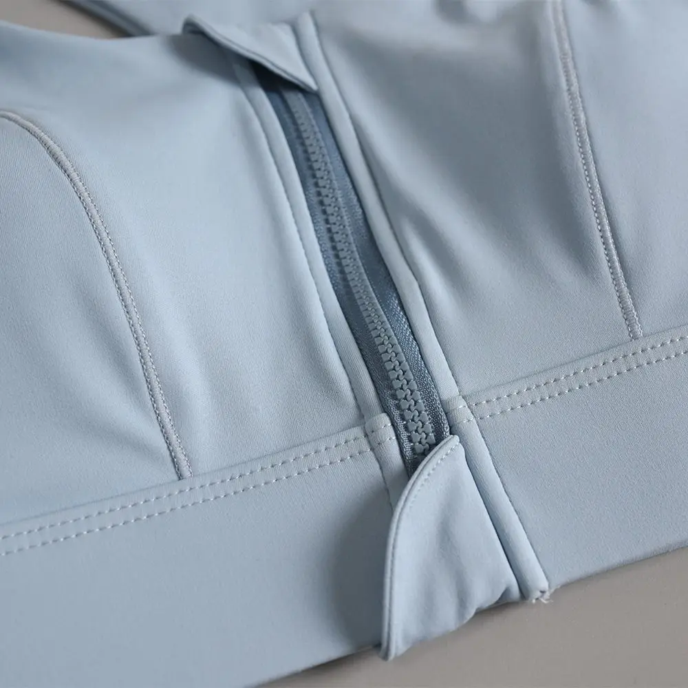 

Спортивный бюстгальтер с лоскутным дизайном и молнией спереди, облегающий, для женщин, с красивой спинкой, предотвращающий провисание, беспроводной, для йоги и тренировок в зале