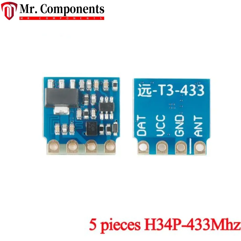 5PCS H34P 433Mhz 315mhz RF Transmitter Module Transmission Wireless Remote Control Long Distance 1000m Transmission ASK/OOK