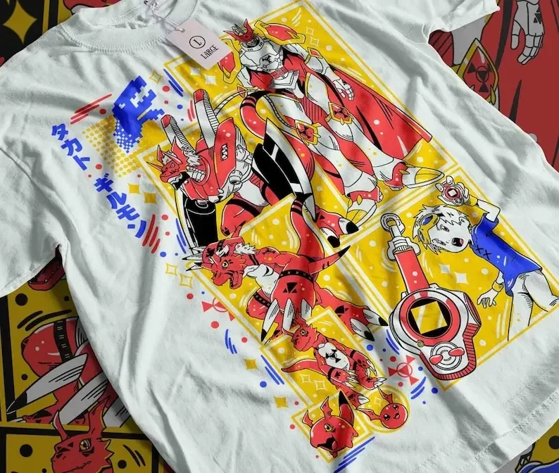 Guilmon T-shirt  Jyarimon  Gigimon Shirt e WarGrowlmon Orange  Takato Matsuki