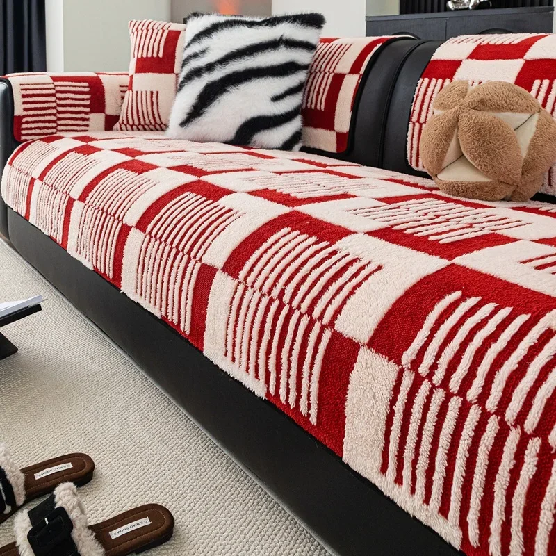2025 Light Luxury Sofa Cover Fabric with Anti Slip and Wrinkle Resistant Soft Sofa Cushion Cover Thickened in Autumn and Winter