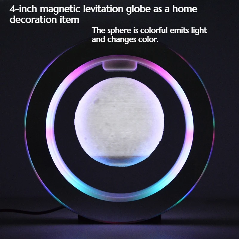 

Creative Magnetic Levitation Globe Ornament 3D Printed Lunar Lamp Glowing Home Decoration Artwork Unique Gif