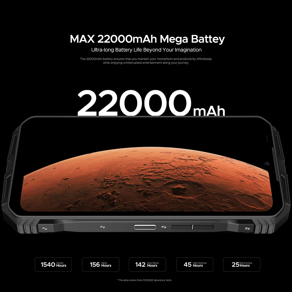 DOOGEE V Max Pro 5G Robuuste smartphone 12GB + 512GB 100MP AI-camera 22000mAh 33W 6,58" 120Hz Afmeting 7050 MAX Android 14 NFC