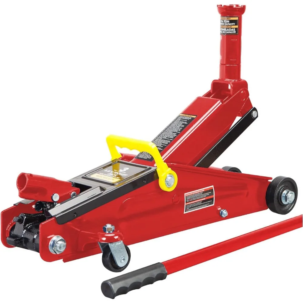 

Hydraulic Trolley Service Floor Jack with Extra for SUVs and Extended Height Trucks 3 Ton 6000 lb Capacity Red