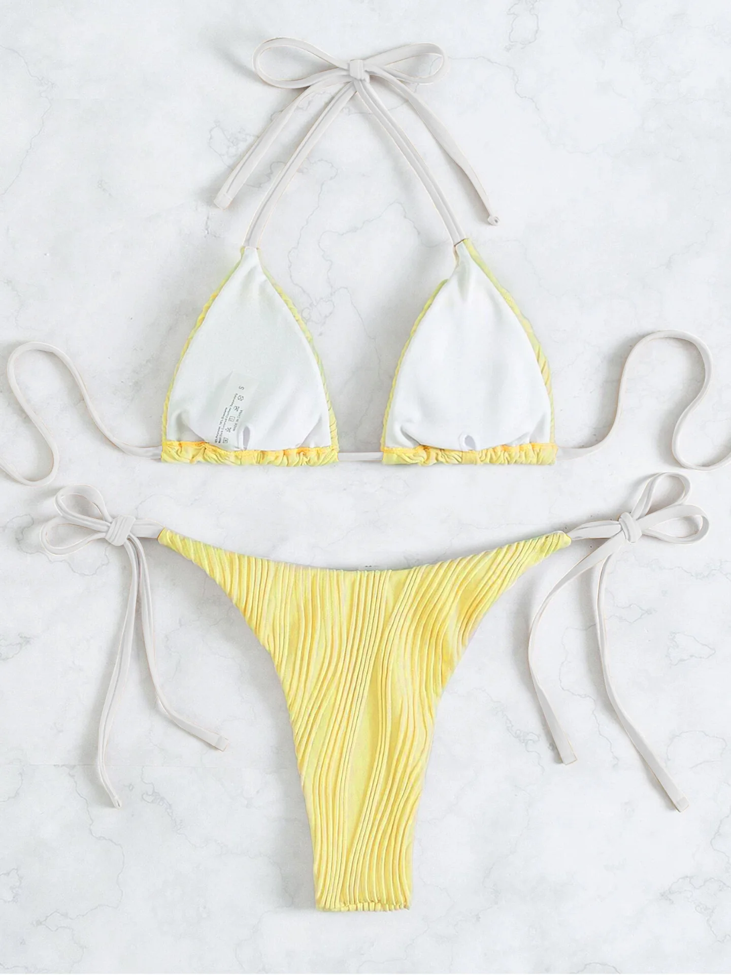 Roupa de banho feminina 2024 biquíni feminino cor sólida banho sem costas sexy tankini alça de duas peças maiô primavera quente S-L