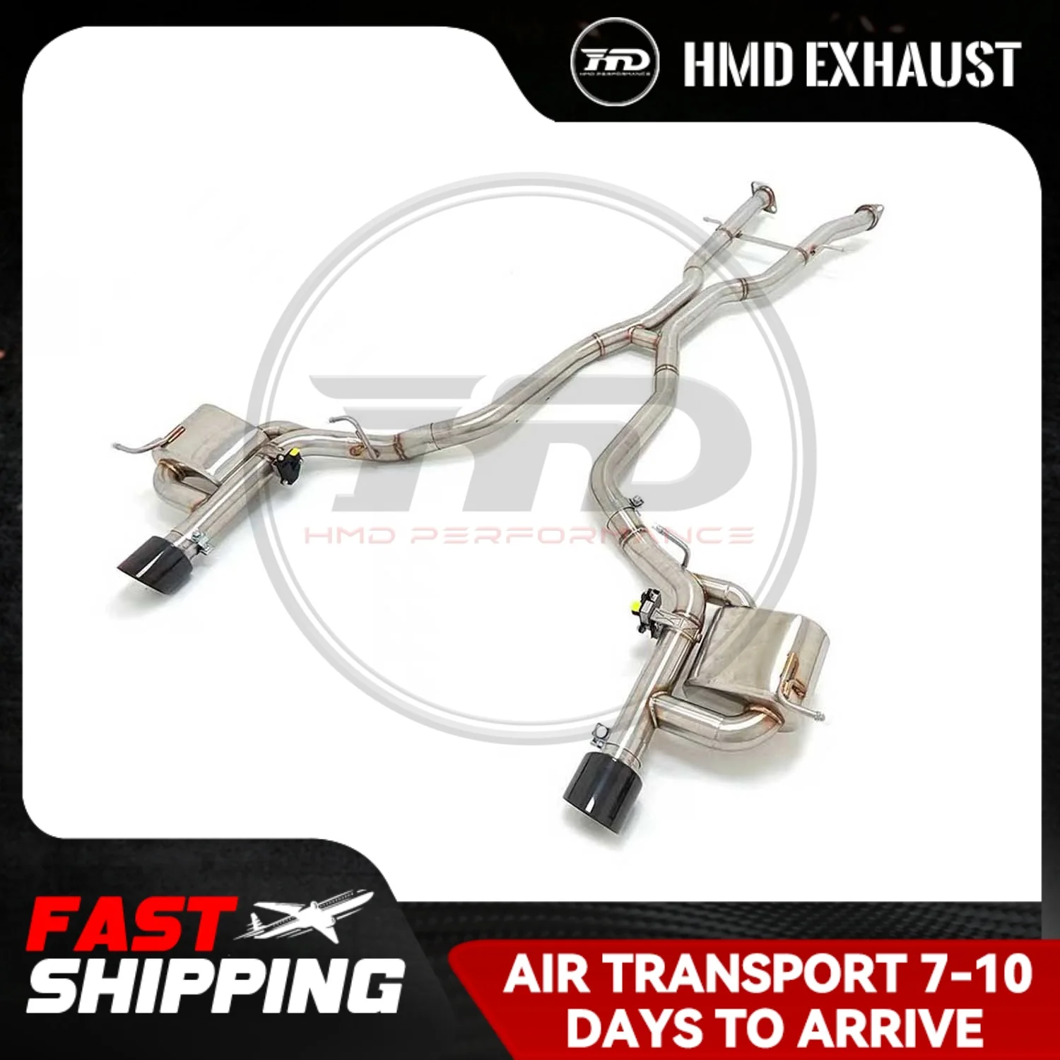Stainless Steel Material High Flow catback for Jeep Grand Cherokee SRT 6.2L with Valve Muffler tips HMD Exhaust System - Image 2