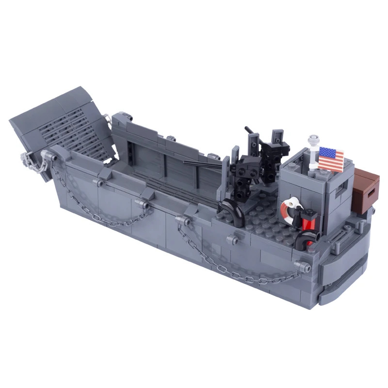 MOC WW2 Military Army Scene US Navy Soldier Figures LCM3 Landing Ship Accessories Building Blocks Vehicle Car Bricks Toys Gifts