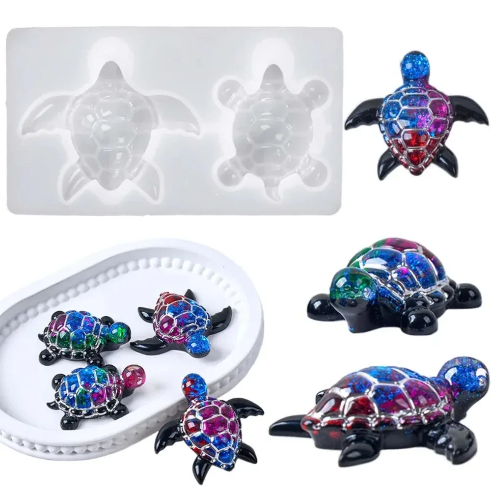 3D Sea Turtle Keychain Silicone Mold DIY Ocean Theme Animal Ornaments Tortoise Turtle Craft Making UV Epoxy Resin Jewelry Molds