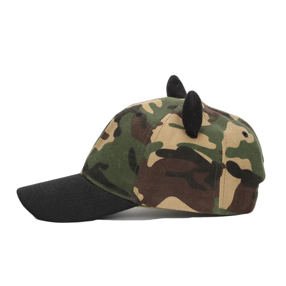 Casquette de Baseball avec Logo personnalisé, mode Camouflage corne de taureau, mignon chapeau visière Gorras os mâle, chapeaux en langue de canard réglables bon marché