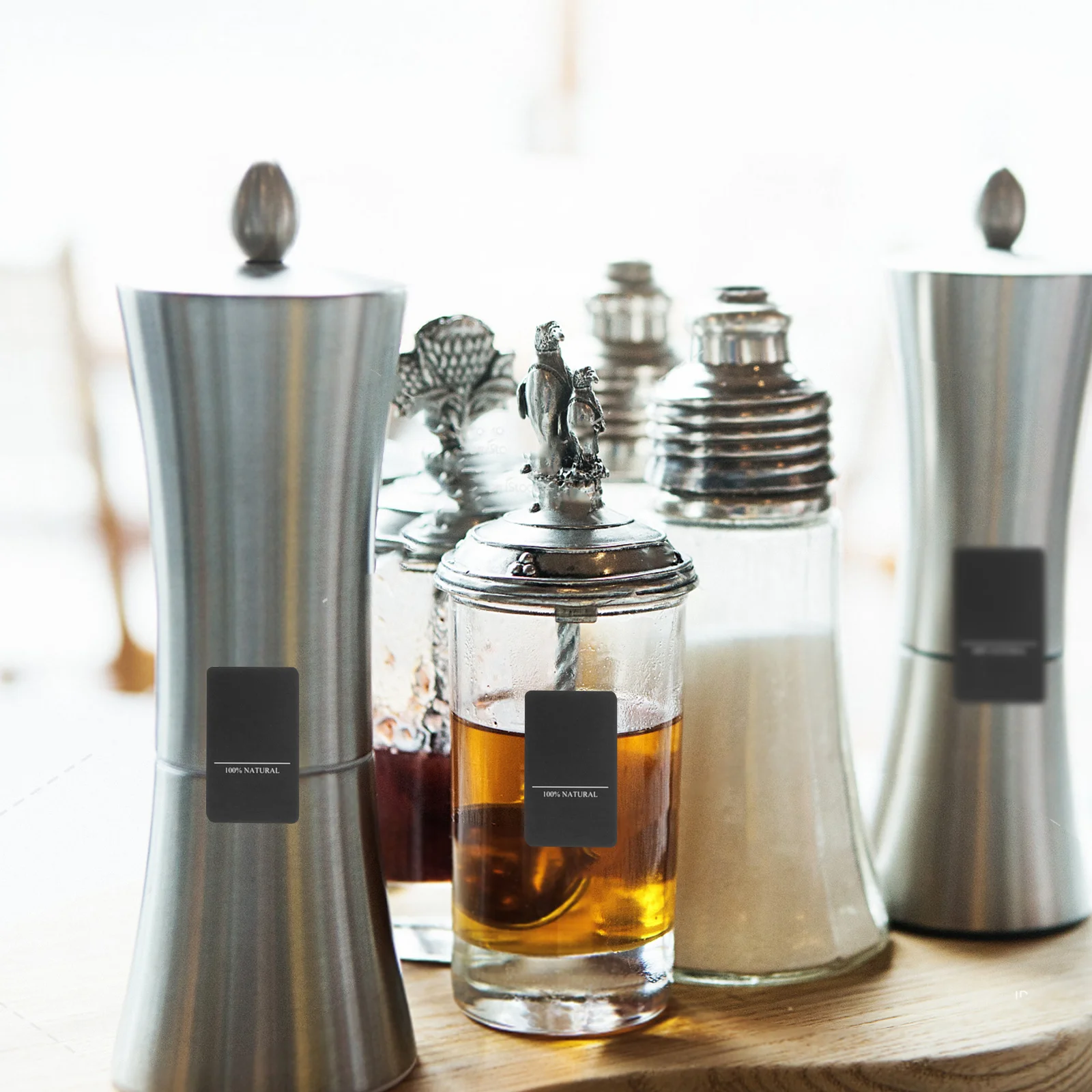 

6 Sheets Self Adhesive Spice Jar Label Stickers Preprinted Marking Stickers for Bottle Classification and Kitchen Use