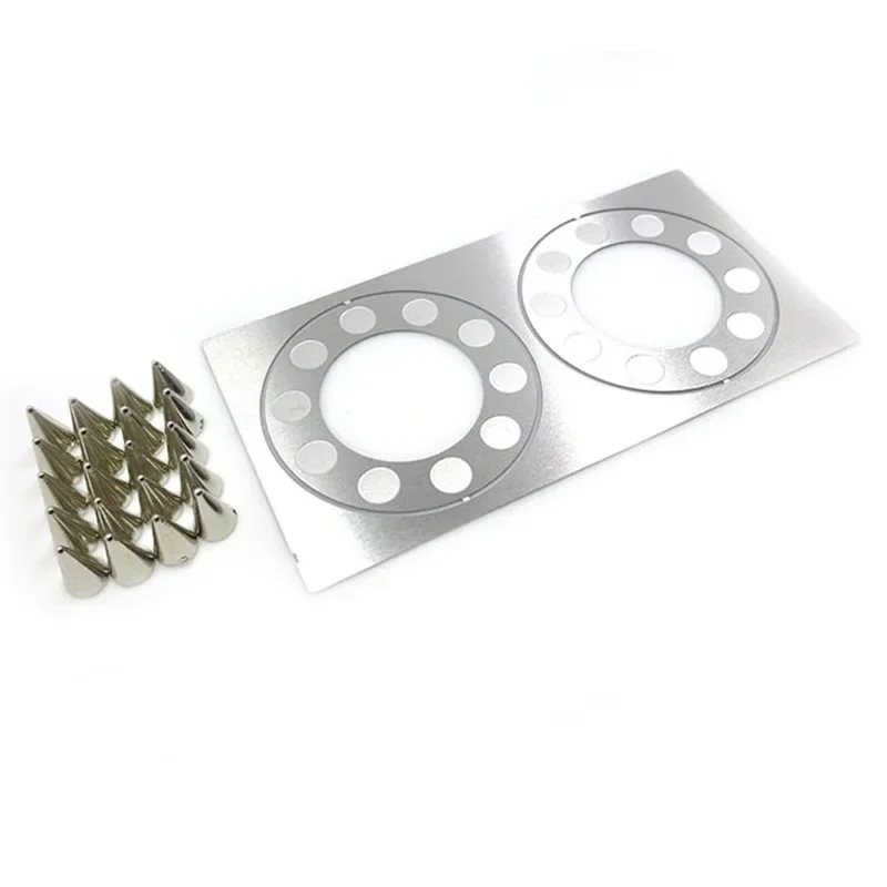 1 Pair Metal Simulation Model Front Hub Punk Rivets Decorate for 1/14 Tamiya RC Truck Hercules Car DIY Parts Toys