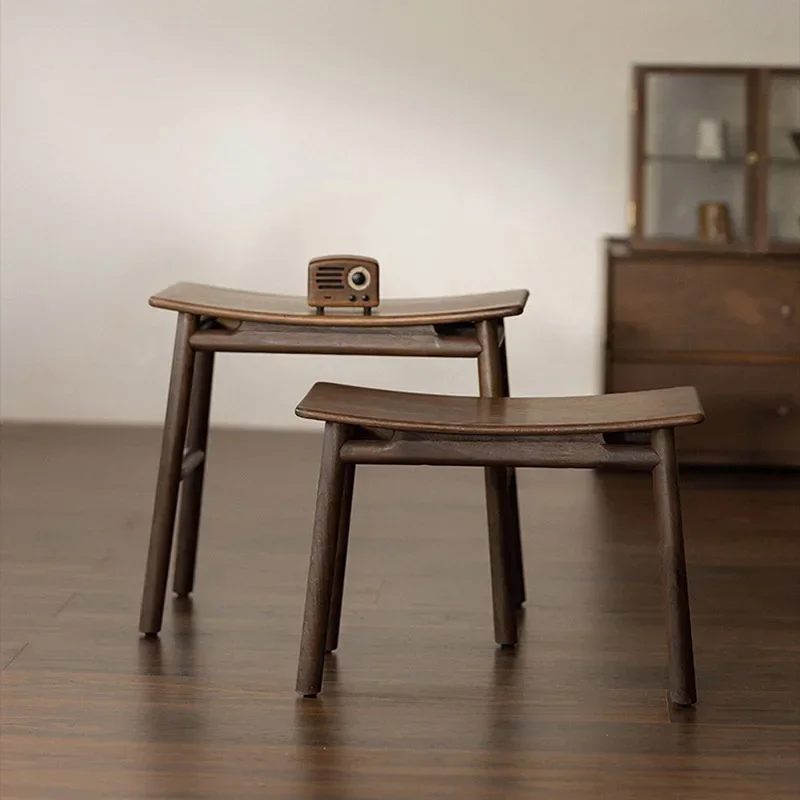 

Новый табурет из черного ореха в китайском стиле, удобный для длительного переодевания, пуфики, мебель для гостиной