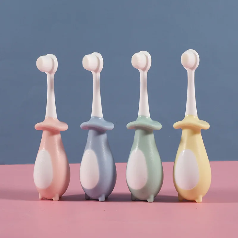 

Зубная щетка с мягкой щетиной, милая, для детей от 0 до 3 лет, тренировочная зубная щетка, мягкий резиновый материал, не повреждает кожу