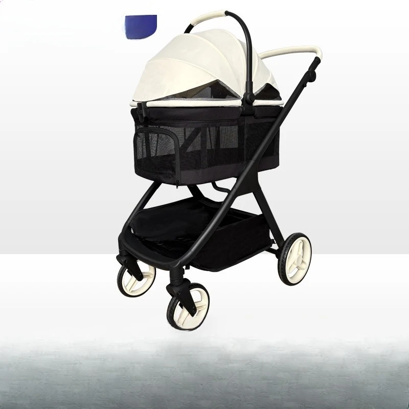 Puppy pet cart, one-click folding cart, pet go out trolley