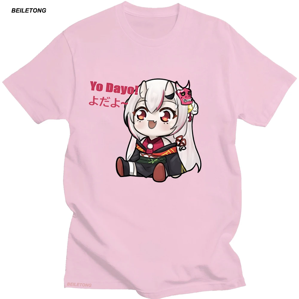 Vtuber Hololive T shirts Nakiri Ayame Dayo Print Tshirts Short Sleeve Casual Harajuku 100% Cotton Tops Summer Kawaii Aesthetic