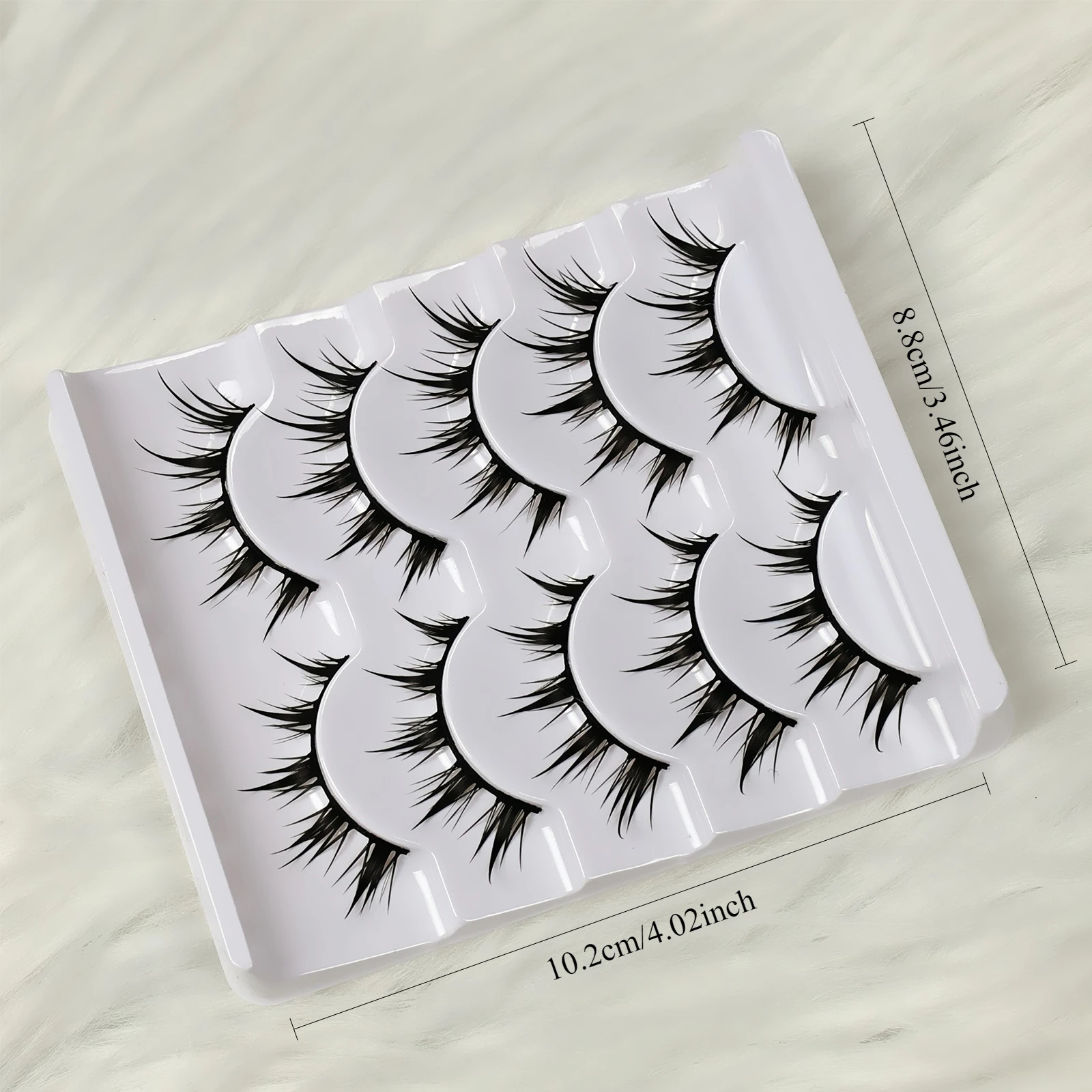 Anime Demon False Eyelashes 5 Pairs - Dramatic Cartoon Eye Faux Lashes Volumizing Lengthening Cosplay Makeup