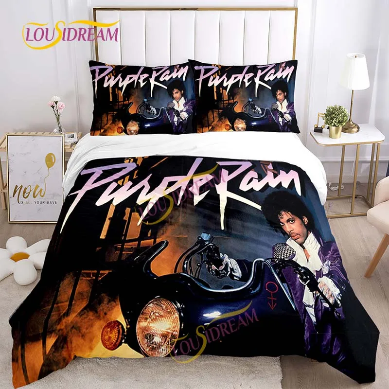 DIY Pattern American Singer Prince Rogers Nelson Homemade Bedding Set Soft Quilt Cover Pillow Case Music Sheet