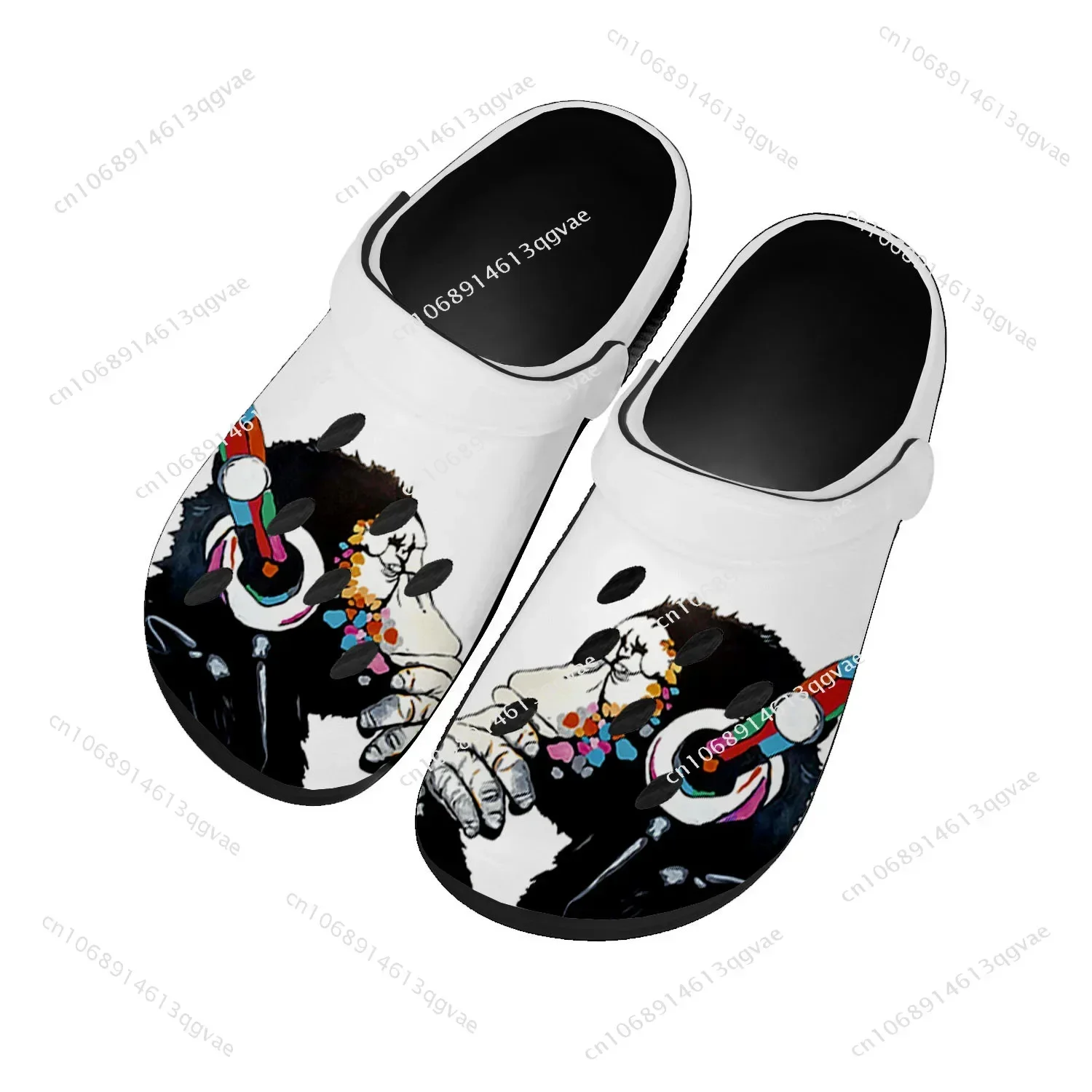 

Banksy Thinking Chimp Home Clogs Custom Water Shoes Mens Womens Teenager Shoe Garden Clog Breathable Beach Hole Slippers Black